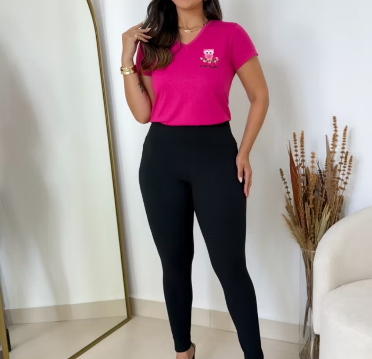 Blusa Educação Bordada Corujinha