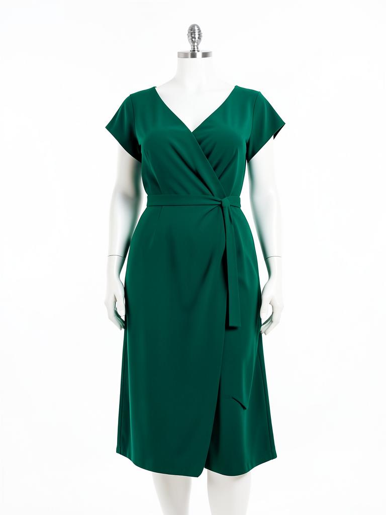 Vestido Transpassado Plus Esmeralda